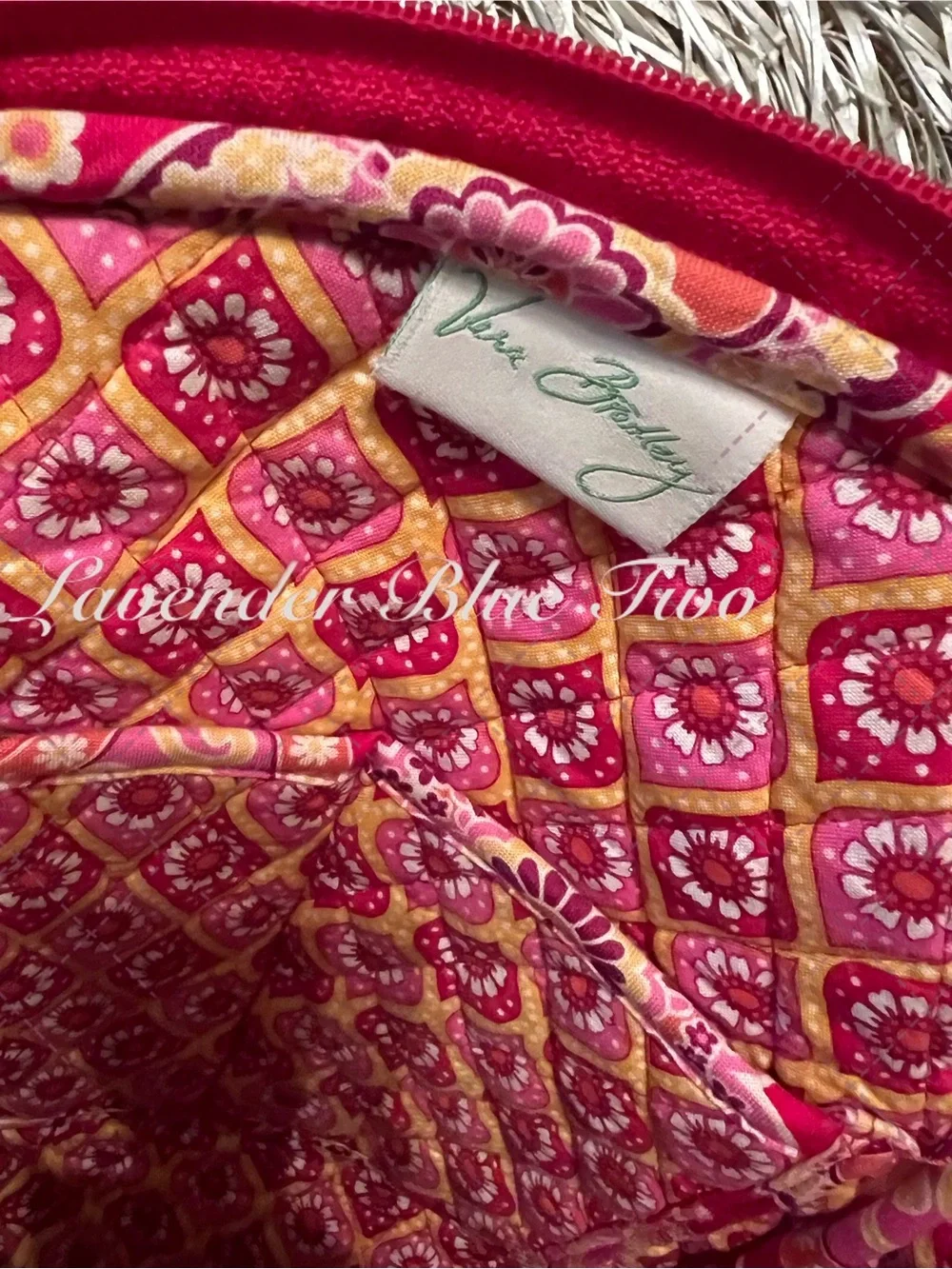 VERA BRADLEY Raspberry Fizz 2008 Zip Front Mini Backpack USA Zip Close Red Pink